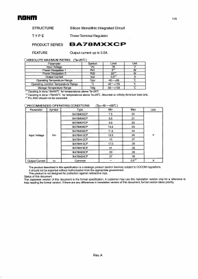BA78MXXCP Datasheet PDF ROHM Semiconductor