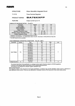 BA78XXFP Datasheet PDF ROHM Semiconductor