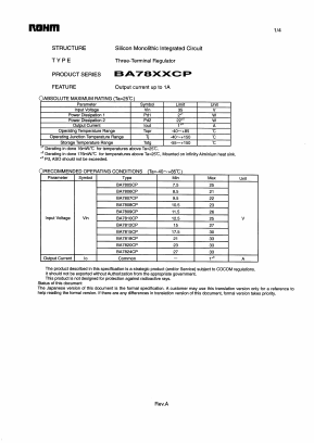 BA78XXCP Datasheet PDF ROHM Semiconductor