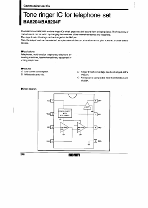 BA8204 Datasheet PDF ROHM Semiconductor