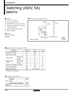 2SK2713 Datasheet PDF ROHM Semiconductor