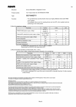 BD7996EFV Datasheet PDF ROHM Semiconductor