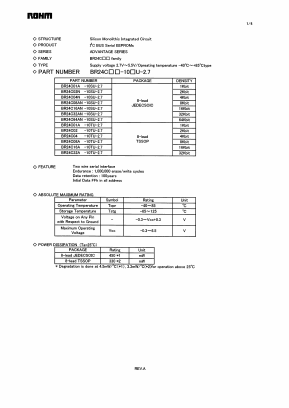 BF24C02N-10TU-2.7 Datasheet PDF ROHM Semiconductor