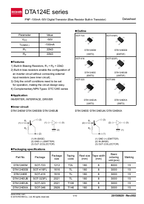 DTA124EE3 Datasheet PDF ROHM Semiconductor