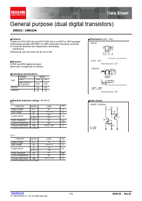 UMD22N Datasheet PDF ROHM Semiconductor