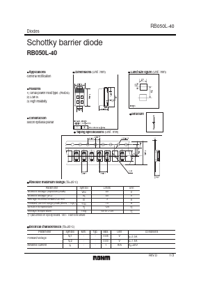 RB050L-40 Datasheet PDF ROHM Semiconductor