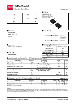 RB480Y-90 Datasheet PDF ROHM Semiconductor