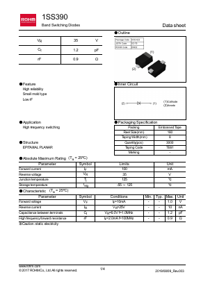 1SS390TE61 Datasheet PDF ROHM Semiconductor