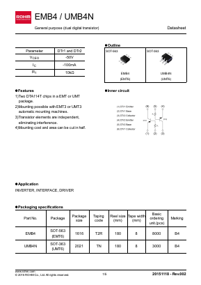 UMB4N Datasheet PDF ROHM Semiconductor