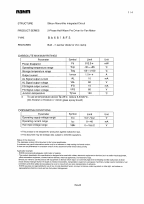 BA6818FS Datasheet PDF ROHM Semiconductor