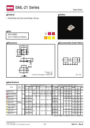 SML-211UT Datasheet PDF ROHM Semiconductor