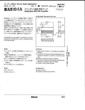 BA5104A Datasheet PDF ROHM Semiconductor