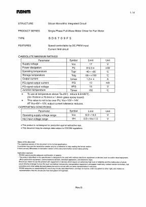 BD6709FS Datasheet PDF ROHM Semiconductor
