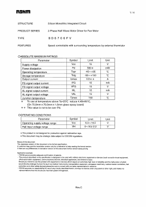 BD6706FV Datasheet PDF ROHM Semiconductor