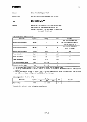 BD6583MUV Datasheet PDF ROHM Semiconductor