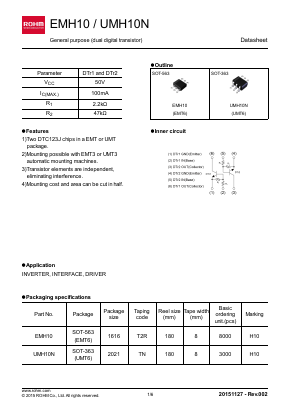 EMH10T2R Datasheet PDF ROHM Semiconductor