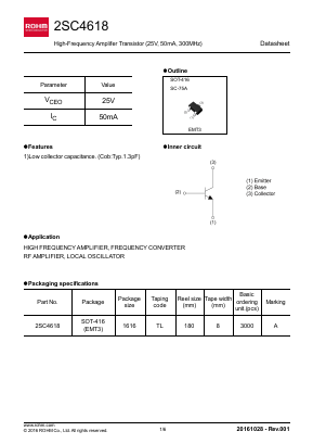 2SC4618TLN Datasheet PDF ROHM Semiconductor