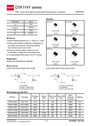 DTA114YUA Datasheet PDF ROHM Semiconductor