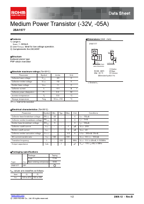 2SA1577T106_09 Datasheet PDF ROHM Semiconductor