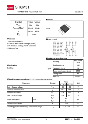SH8M31 Datasheet PDF ROHM Semiconductor