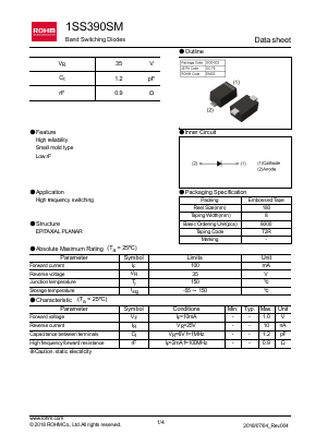 1SS390SMT2R Datasheet PDF ROHM Semiconductor