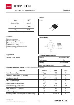 RD3S100CN Datasheet PDF ROHM Semiconductor