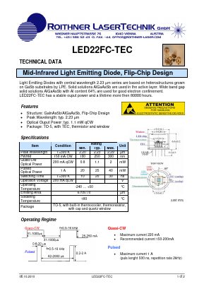 LED22FC-TEC Datasheet PDF Roithner LaserTechnik GmbH