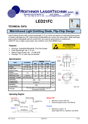 LED21FC Datasheet PDF Roithner LaserTechnik GmbH