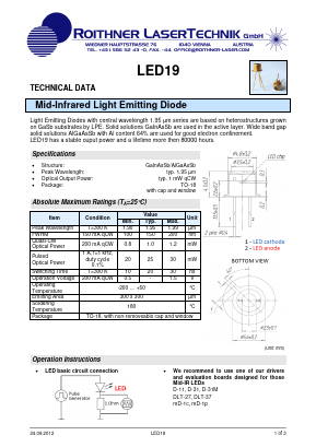 LED19 Datasheet PDF Roithner LaserTechnik GmbH