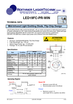LED19FC-PR-WIN Datasheet PDF Roithner LaserTechnik GmbH