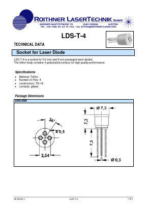 LDS-T-4 Datasheet PDF Roithner LaserTechnik GmbH