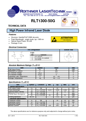 RLT1300-50G Datasheet PDF Roithner LaserTechnik GmbH