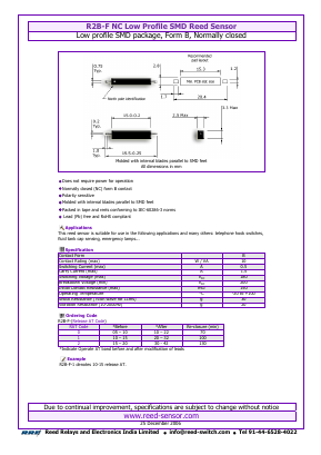 R2B-F Datasheet PDF Reed Relays and Electronics