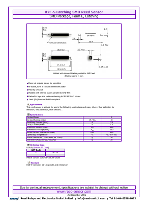 R2E-S Datasheet PDF Reed Relays and Electronics