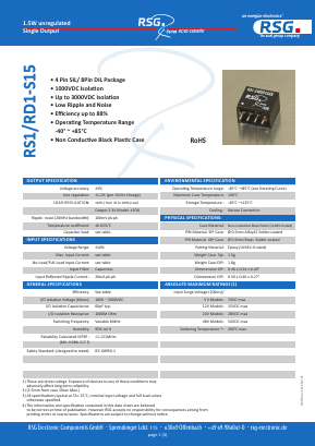 RS1-4803S15AX Datasheet PDF RSG Electronic Components GmbH