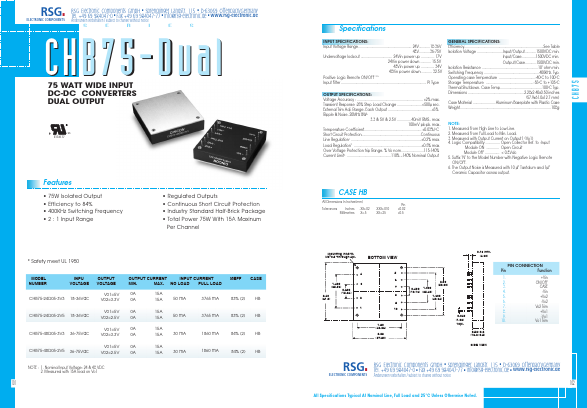 CHB75-DUAL Datasheet PDF RSG Electronic Components GmbH