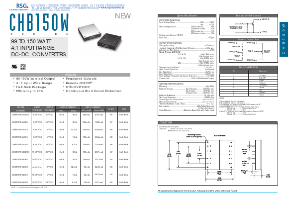 CHB150W-48S05 Datasheet PDF RSG Electronic Components GmbH