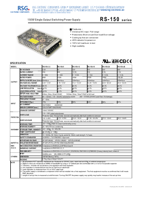 RS-150 Datasheet PDF RSG Electronic Components GmbH