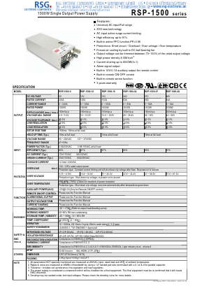 RSP-1500 Datasheet PDF RSG Electronic Components GmbH