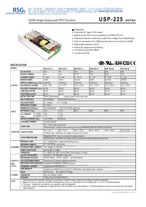 USP-225-15 Datasheet PDF RSG Electronic Components GmbH
