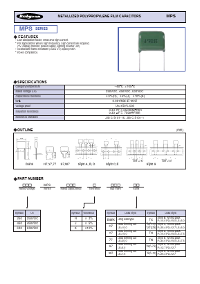 630MPS103JW7 Datasheet PDF RUBYCON CORPORATION