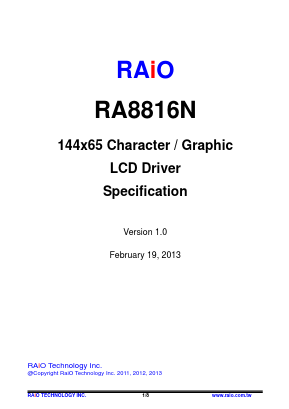 RA8816N-T Datasheet PDF RAIO