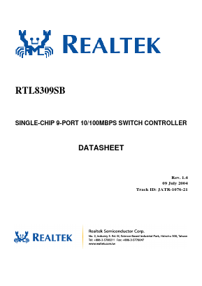 RTL8309SB Datasheet PDF Realtek Semiconductor