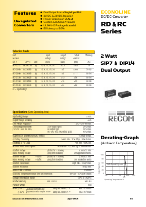 RC-0509D Datasheet PDF RECOM Electronic GmbH