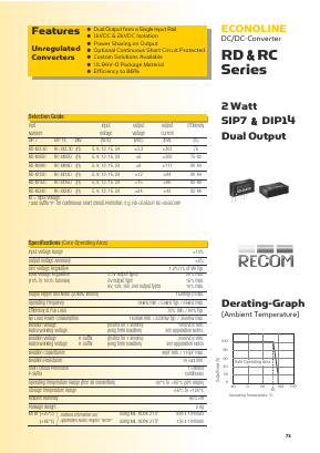RD-0912DP Datasheet PDF RECOM Electronic GmbH