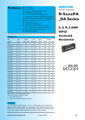 R-521.8DA Datasheet PDF RECOM Electronic GmbH