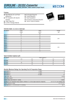 RXXL15 Datasheet PDF RECOM Electronic GmbH