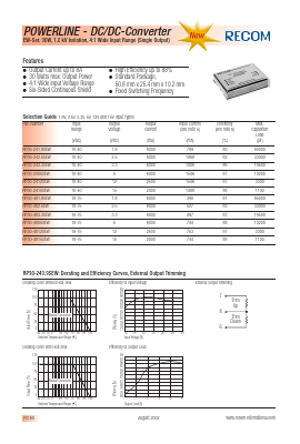 RP30-481.8SEW Datasheet PDF RECOM Electronic GmbH