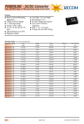 RP05-1215DFH Datasheet PDF RECOM Electronic GmbH