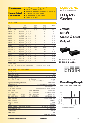 RJ-1.81.8DH Datasheet PDF RECOM Electronic GmbH